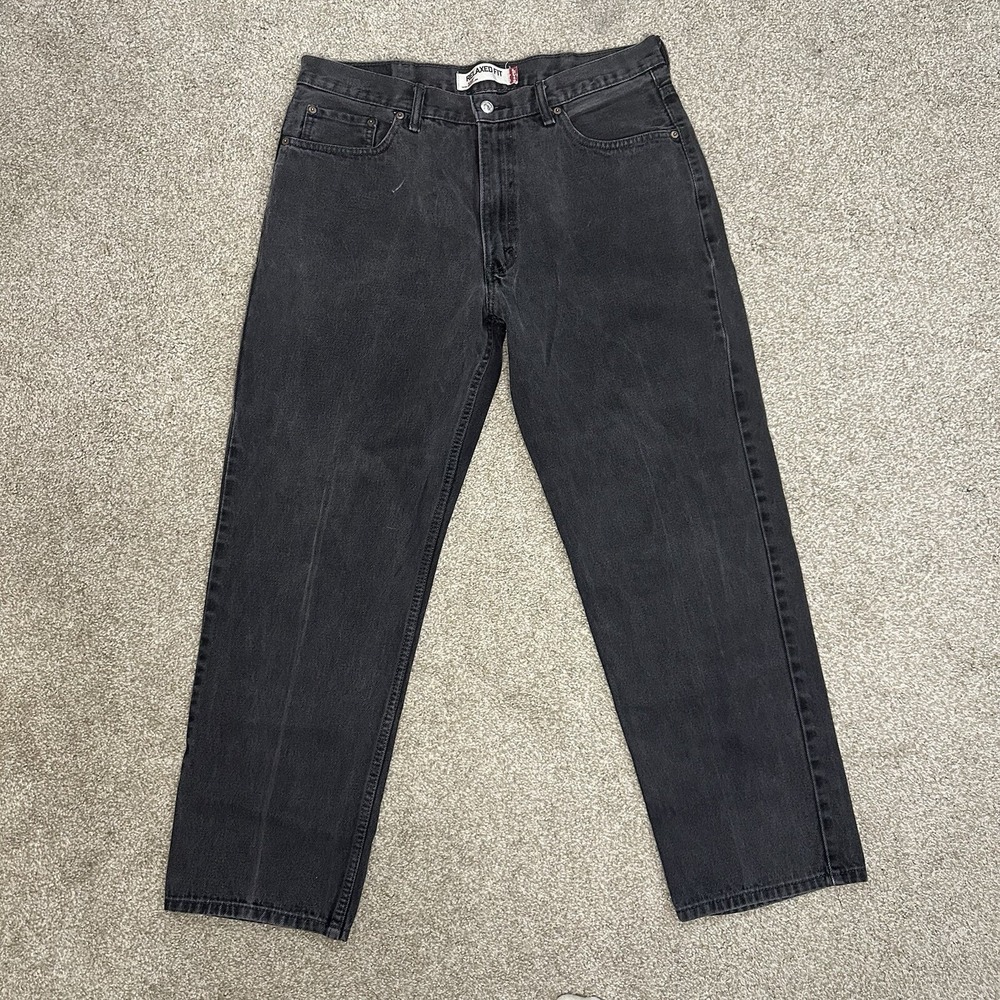 Levi's 550 Jeans Men's 36x32 (Tag 38x32) Charcoal Wash Tapered Black Denim Y2K